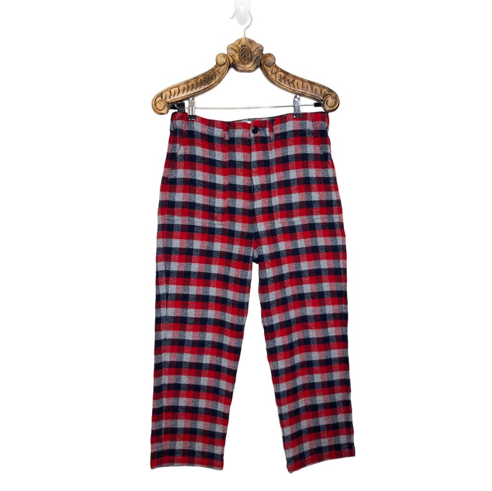 The GREAT Pants Ranger Camphouse Red Plaid Cotton Flannel Relaxed Fit 27